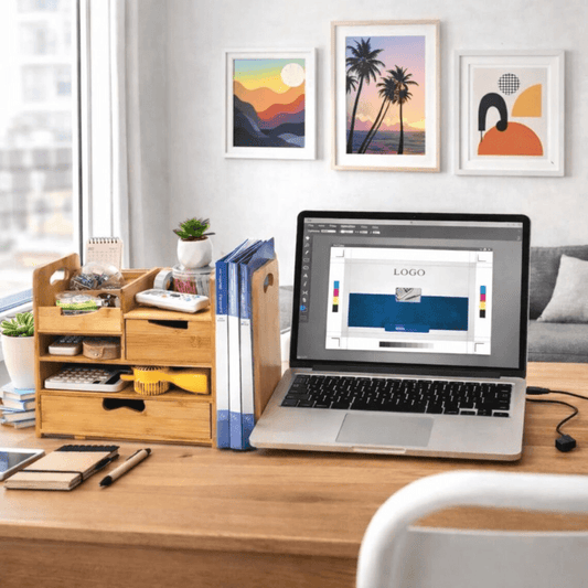 TrendiLyn Bamboo Desk Organizer with Drawer
